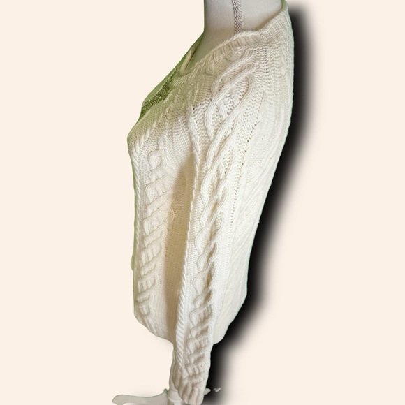 J. Crew Factory ‘Merino Wool Blend Silver Bead Embellished Cable Knit Sweater’ S - Picture 6 of 13